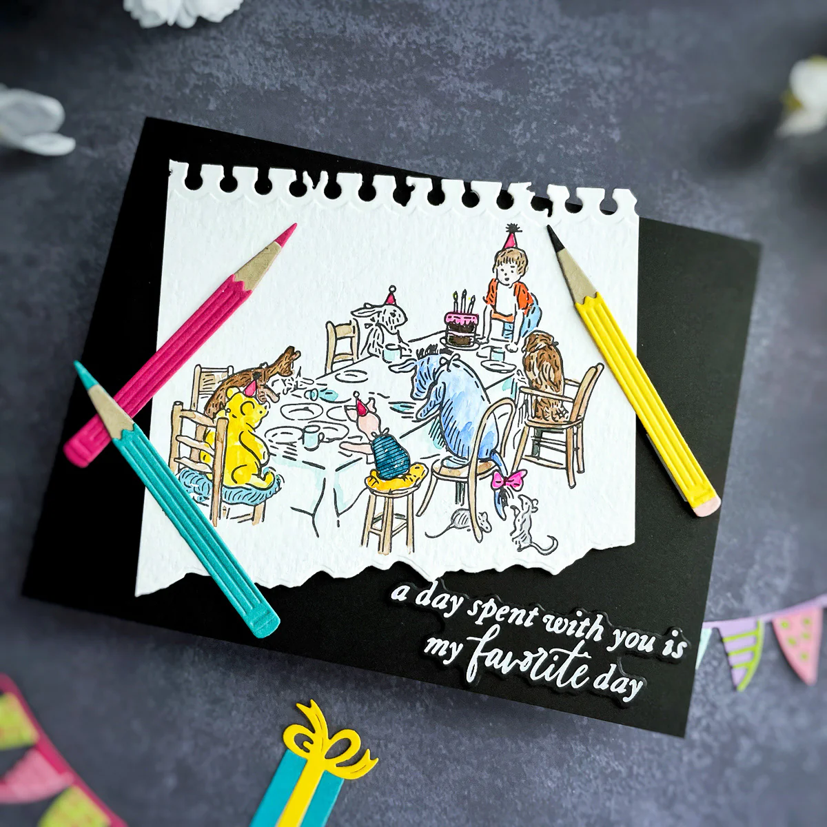 A Very Happy Birthday Sentiments Press Plate & Die Set