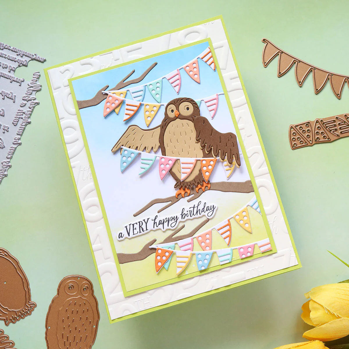 A Very Happy Birthday Sentiments Press Plate & Die Set - Image 10
