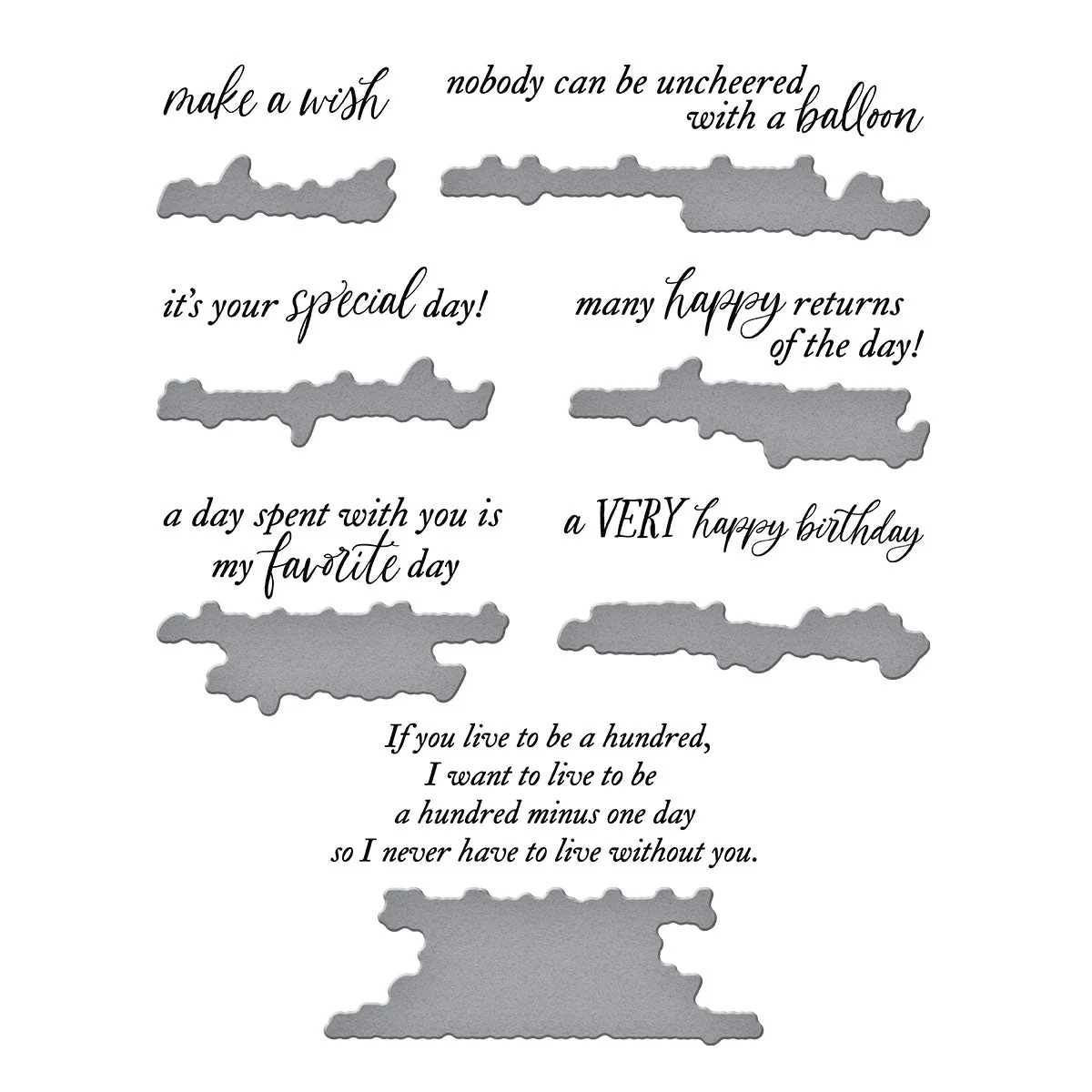 A Very Happy Birthday Sentiments Press Plate & Die Set - Image 5