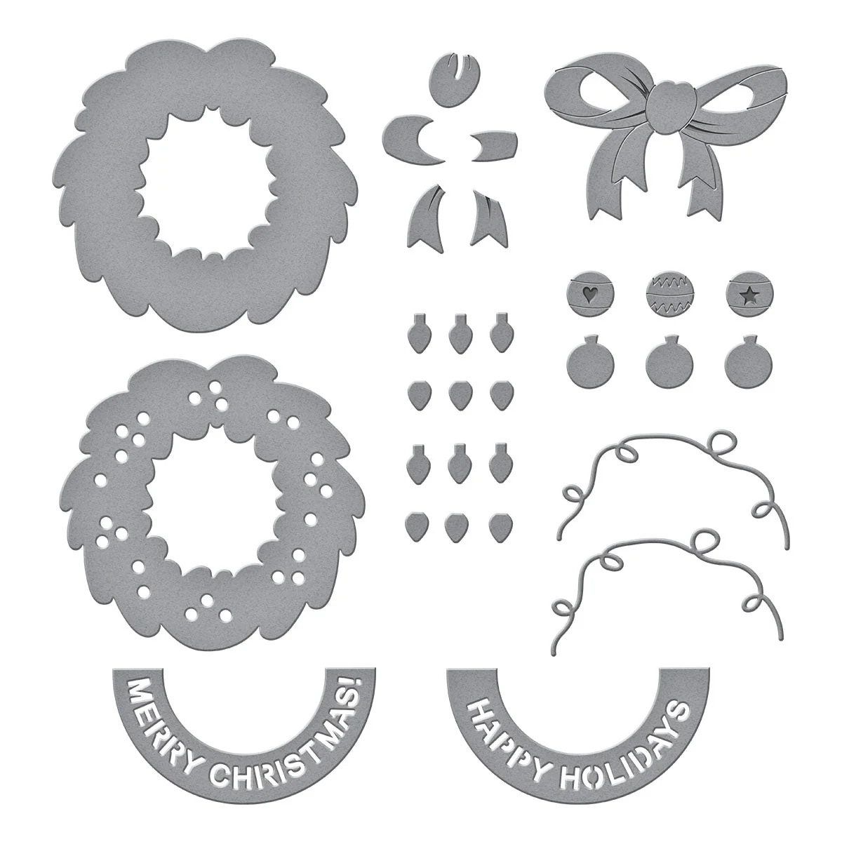 Classic Mouse Holiday Wreath Etched Dies - Image 2