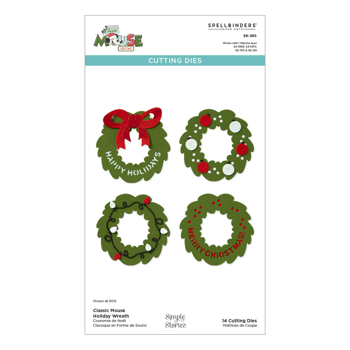 Classic Mouse Holiday Wreath Etched Dies - Image 6