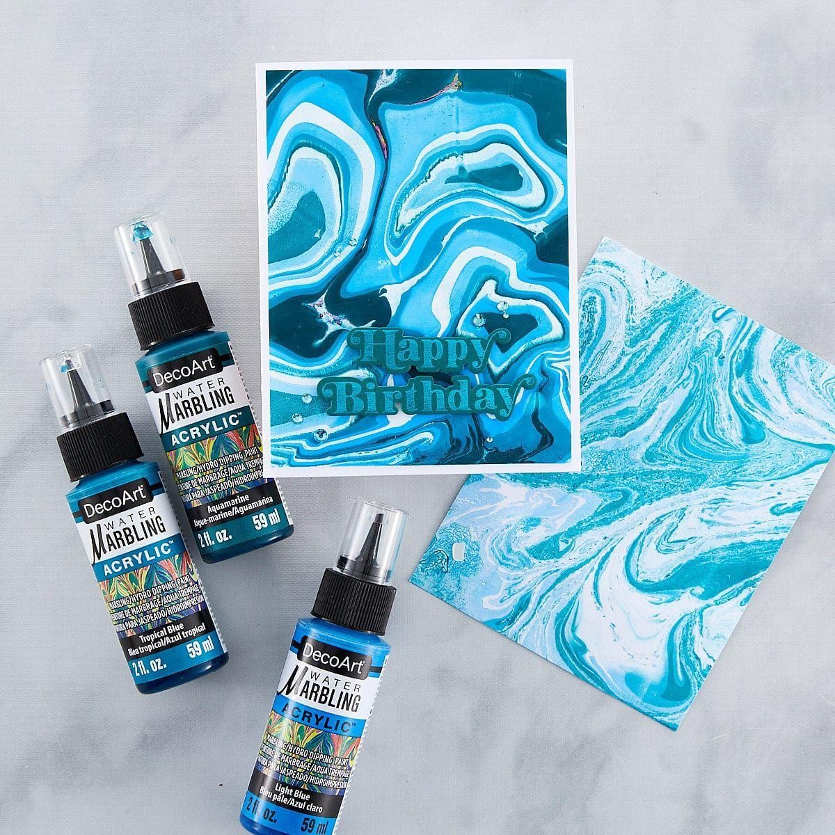 DecoArt - Cool Hues Water Marbling Acrylic Paint Set - Image 2