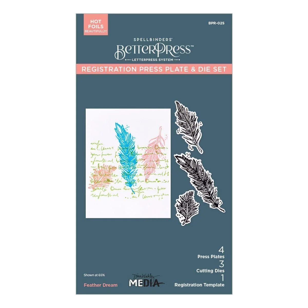 Feather Dream BetterPress Plates & Die Set by Dina Wakley - Image 8