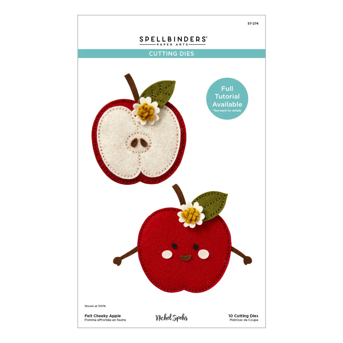 Felt Cheeky Apple Etched Dies by Nichol Spohr - Image 4