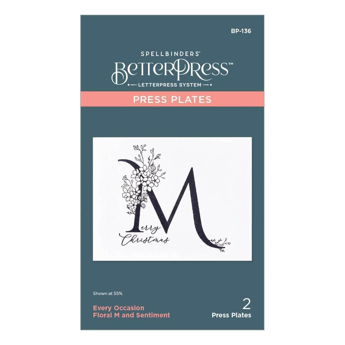 Floral M and Sentiment Press Plate - Image 4