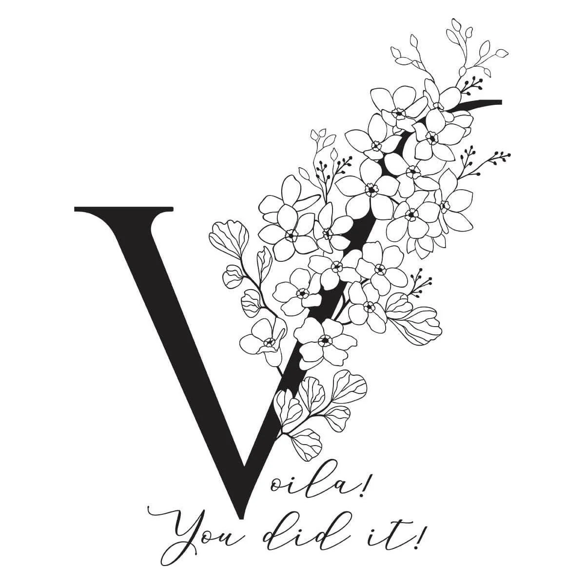 Floral V and Sentiment Press Plate