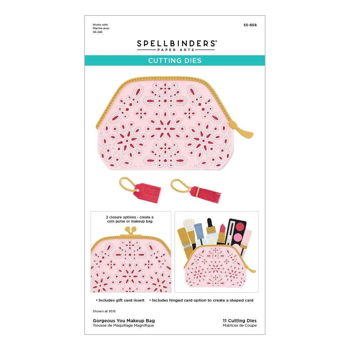 Gorgeous You Makeup Bag Etched Dies - Image 11