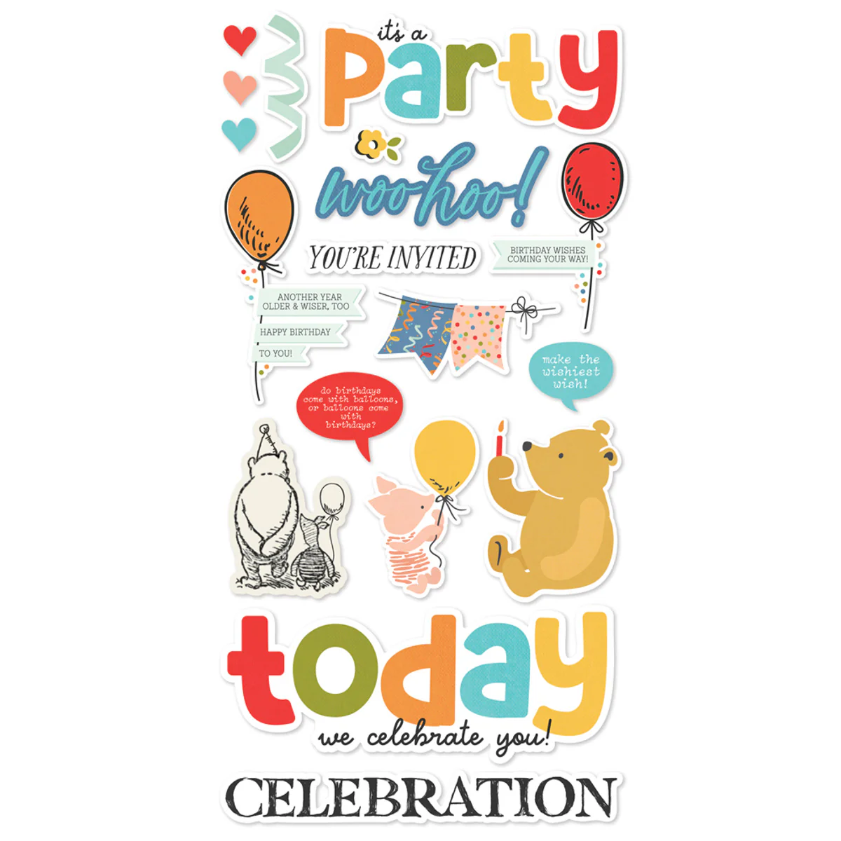 Simple Stories Say Cheese Classic Pooh Birthday - Foam Stickers - Image 2