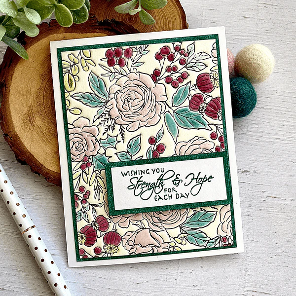Winter Rose Background BetterPress and Stencil Bundle from the Handmade Holidays Collection - Image 2